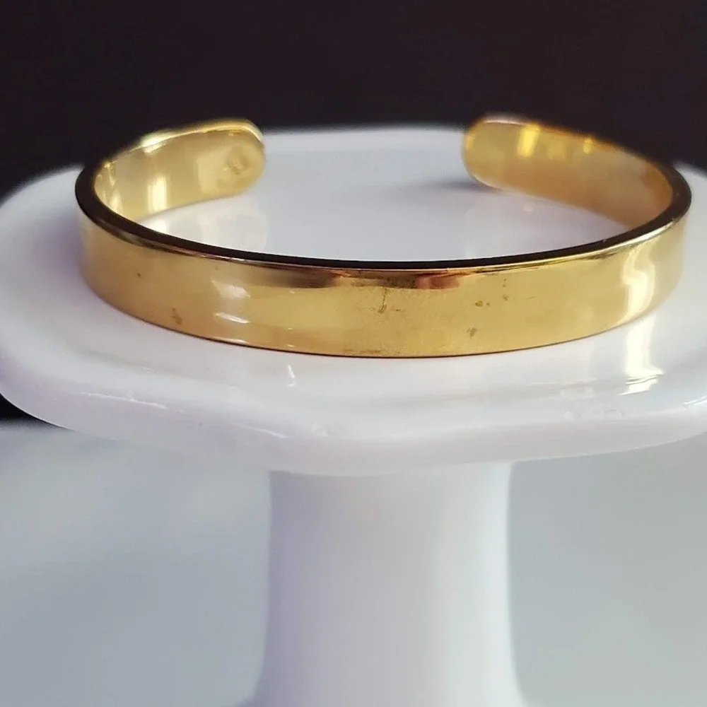 Kate Spade Draw The Line Gold Tone Cuff Bracelet with Black Crystal Accents - Picture 4 of 8